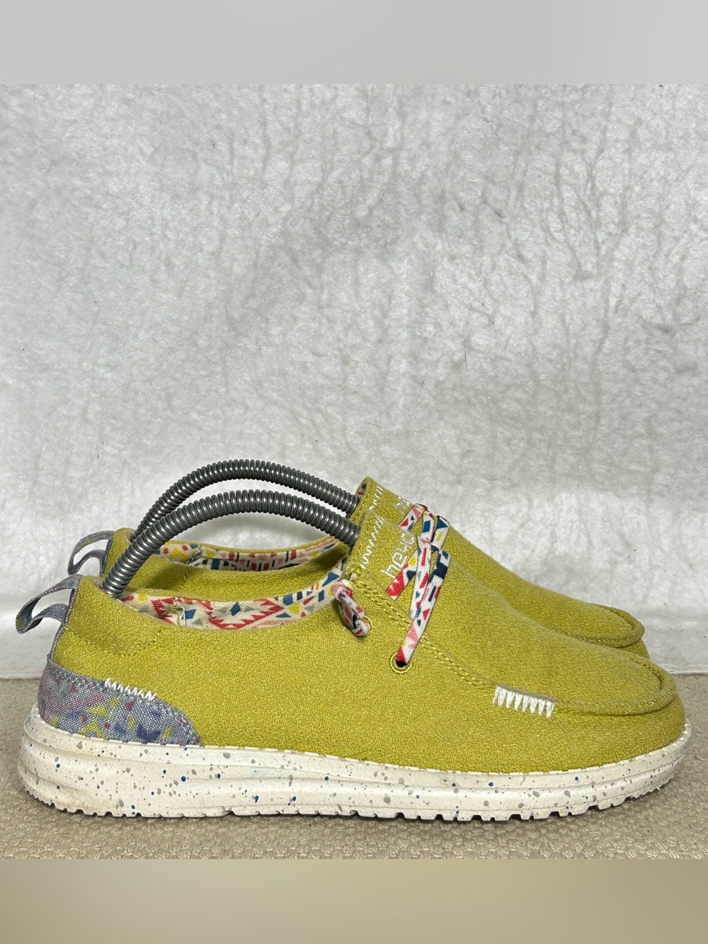 Hey Dude Womens/Kids Green Wendy Acadia Zig Zag SlipOn Casual Sneaker Shoes SZ 5